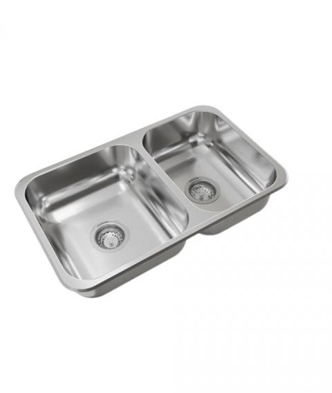 Pileta Doble de cocina modelo R63 63,8x37x15 Johnson Acero