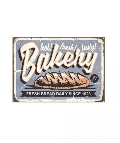 Placa Retro Cocina 34x24 cm Bakery c/u