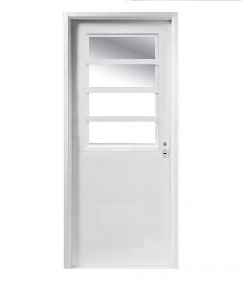 Puerta Nexo M.S030I Lisa 1/2 Vidrio 0,88X2,05 Blanca -Izquierda