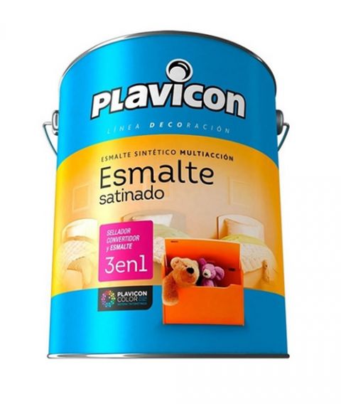 Plavicon Esmalte Satinado Negro Lata 4 L