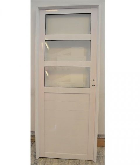 Puerta Linea Herrero 36 mm P4 Blanca 80x200 cm Izq Abermax