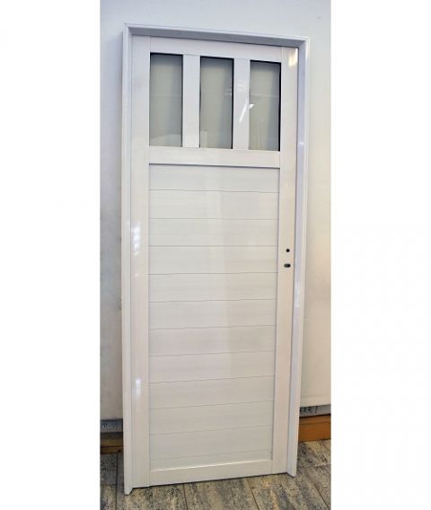 Puerta Linea Herrero 36 mm P8 Blanca 80x200 cm Izq Abermax