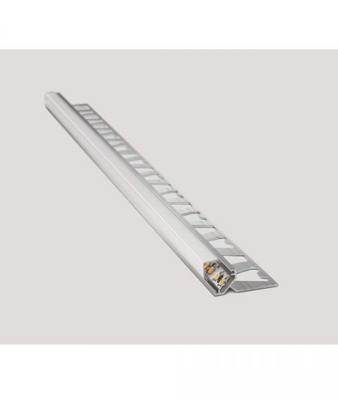 Atrim Lumiere Guardacanto LED Quadra Dúo 10mm x 2.5m Aluminio Cromo Mate Cód. 3965